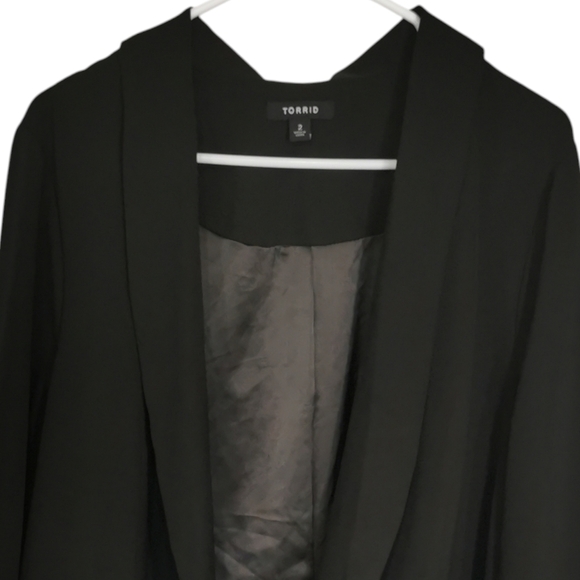 Torrid Black Shawl Collar Open Front Blazer Size 2X - Picture 4 of 11